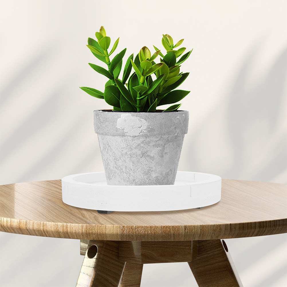 Humidity Tray Pebble - Biała Okrągła Gruba Taca Pod Doniczkę