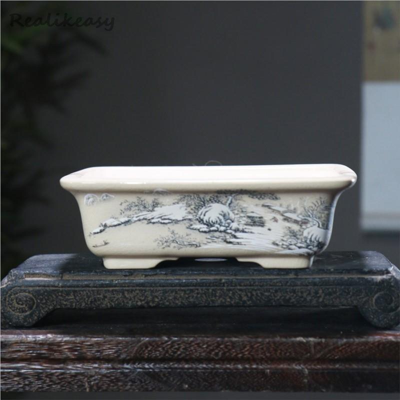 Japanese Garden Bonsai - 6 rozmiar fioletowy piasek doniczka ceramiczna